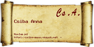 Csiba Anna névjegykártya